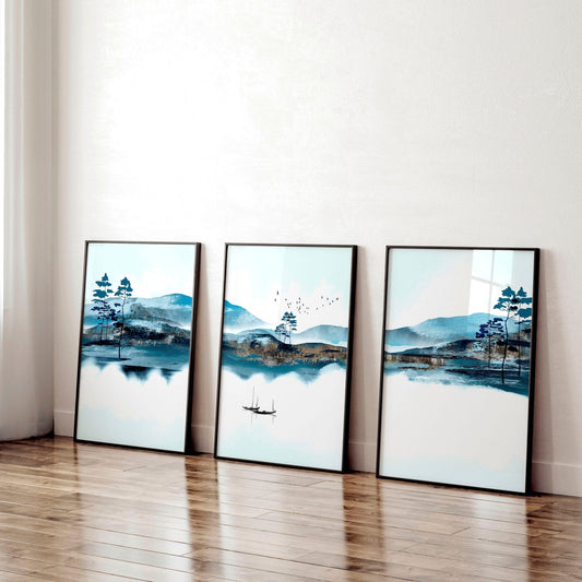 Suisei Triptych — Teal Waters Print Set