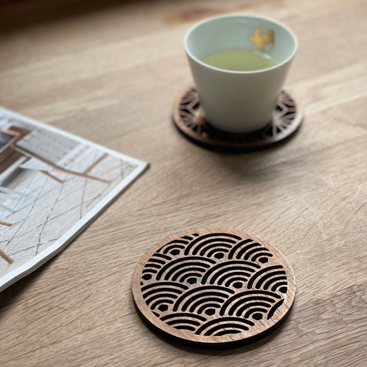 Kigumi Coaster — Japanese Pattern Teak Wood