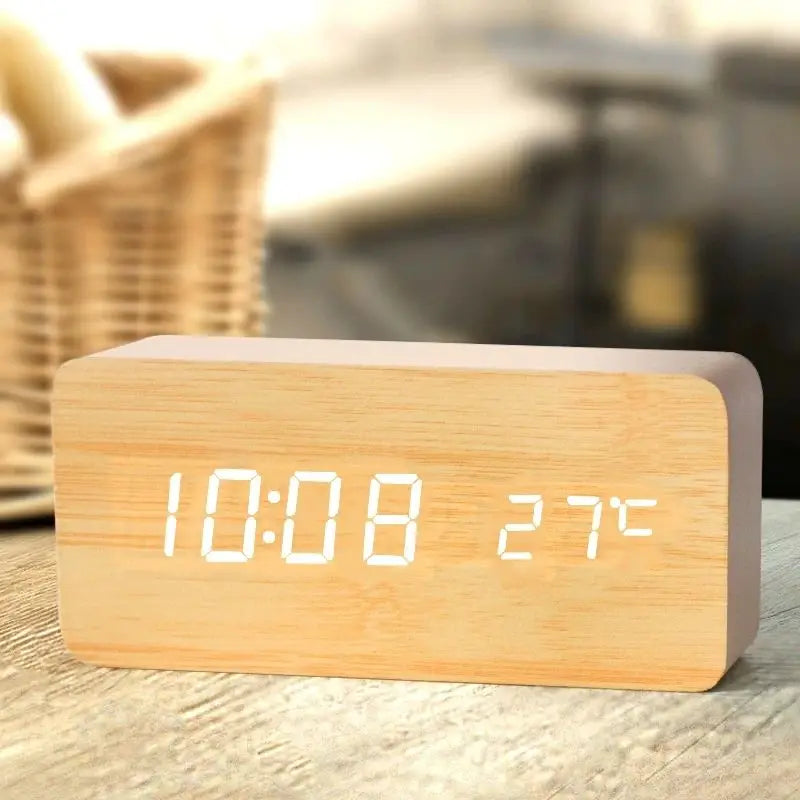 Mokume Clock — Wood Grain LED Display