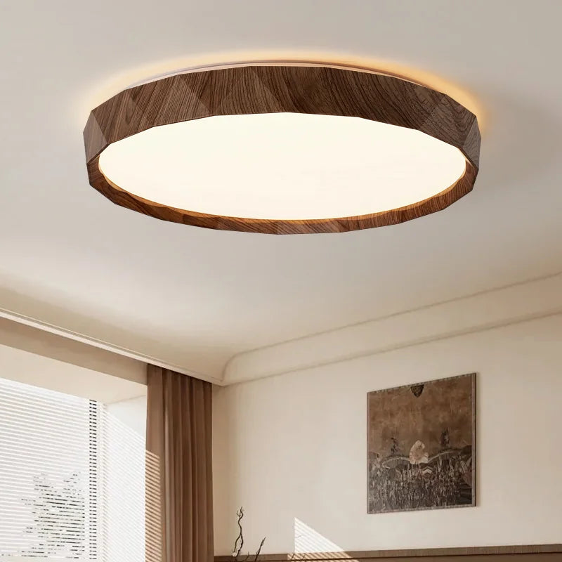 Mokusei Ceiling Light — Walnut Wood Grain