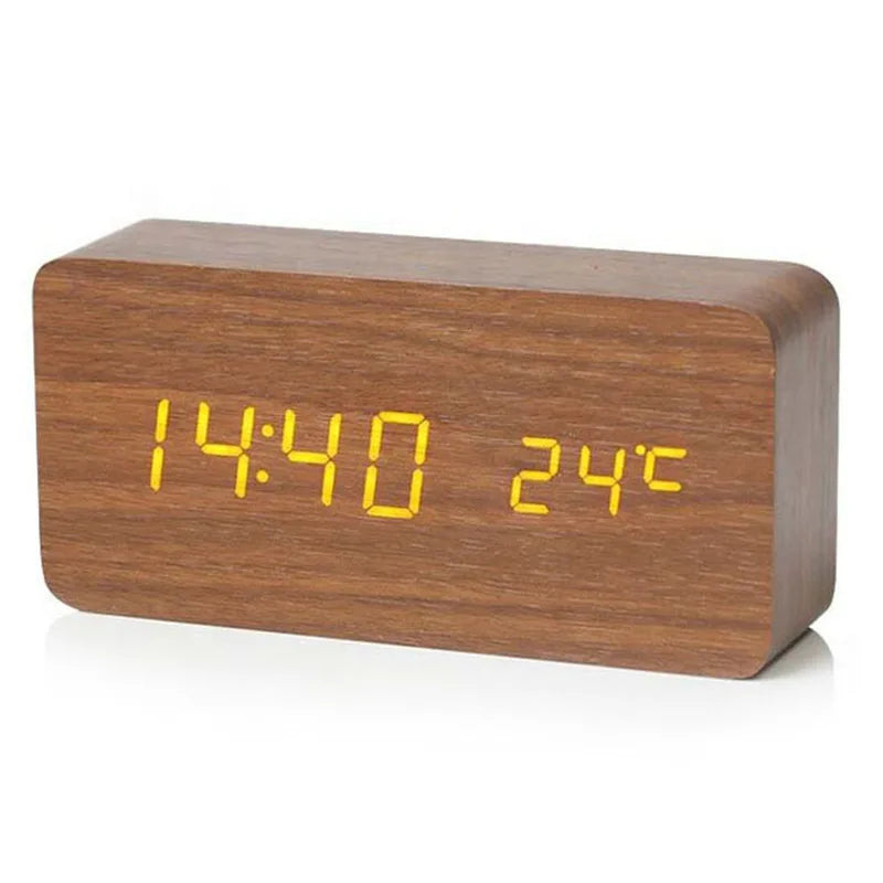 Mokume Clock — Wood Grain LED Display