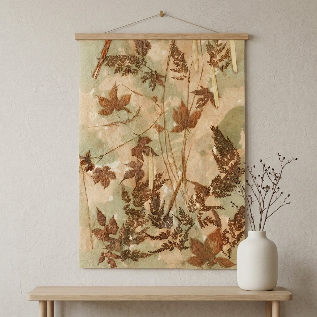 Pressed Botanical Washi Art — One of a Kind