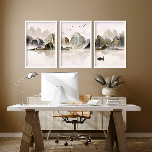 Yūgure Triptych — Sunset Mountain Print Set