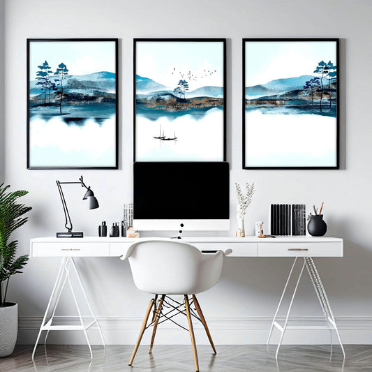Suisei Triptych — Teal Waters Print Set