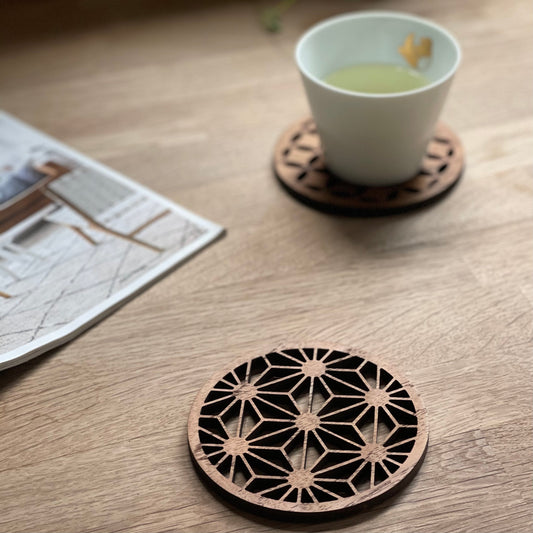 Kigumi Coaster — Japanese Pattern Teak Wood