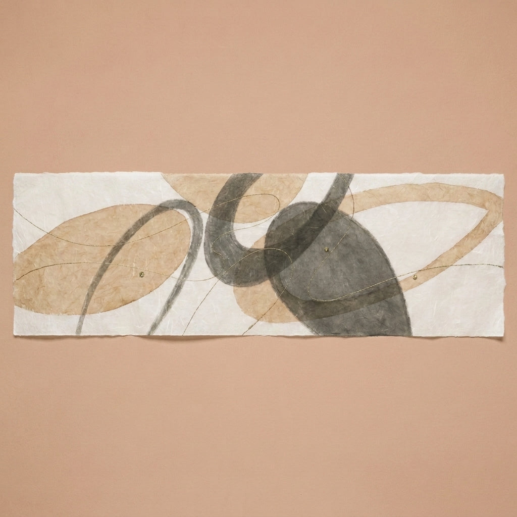 Kakishibu-Dyed Washi Art — One of a Kind