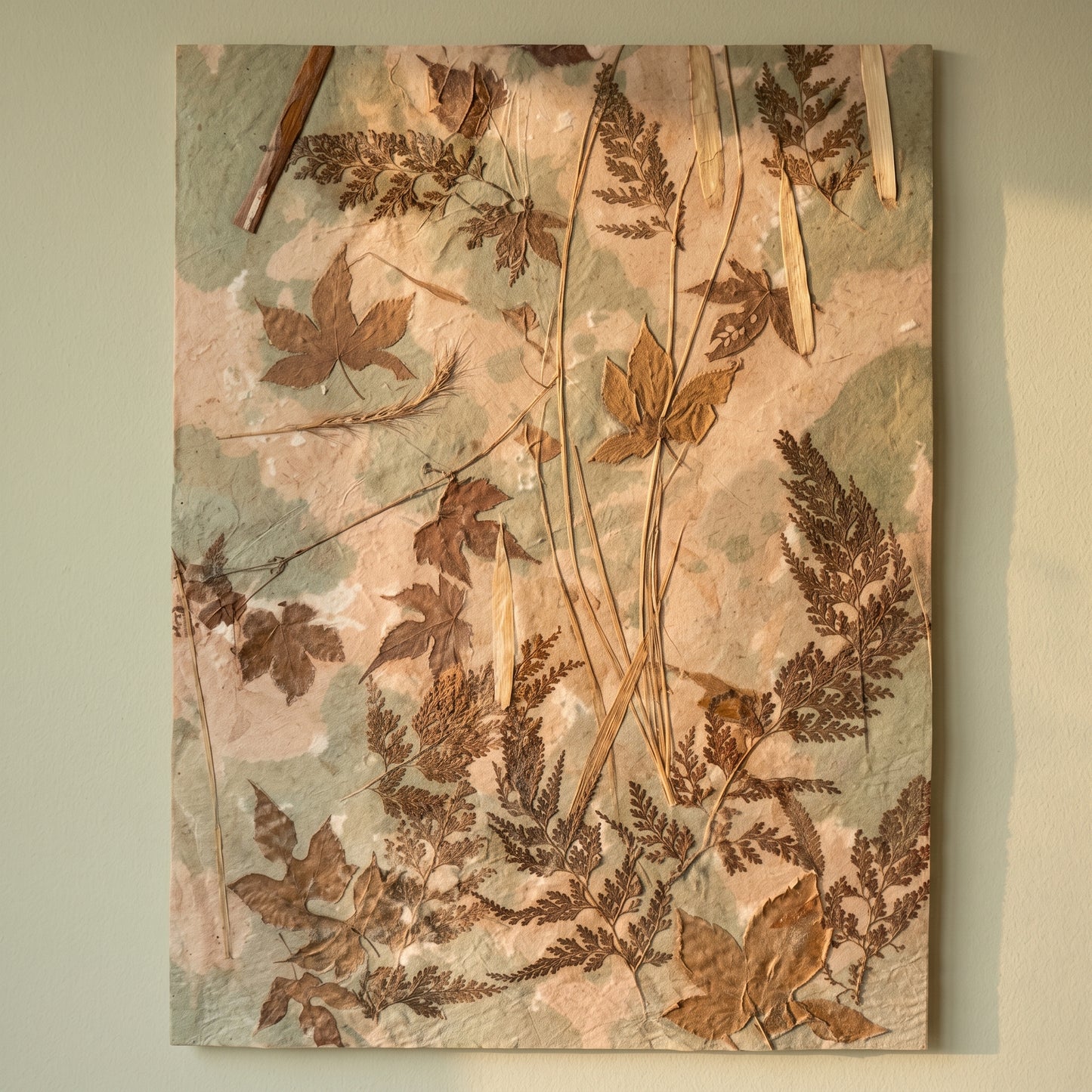 Pressed Botanical Washi Art — One of a Kind